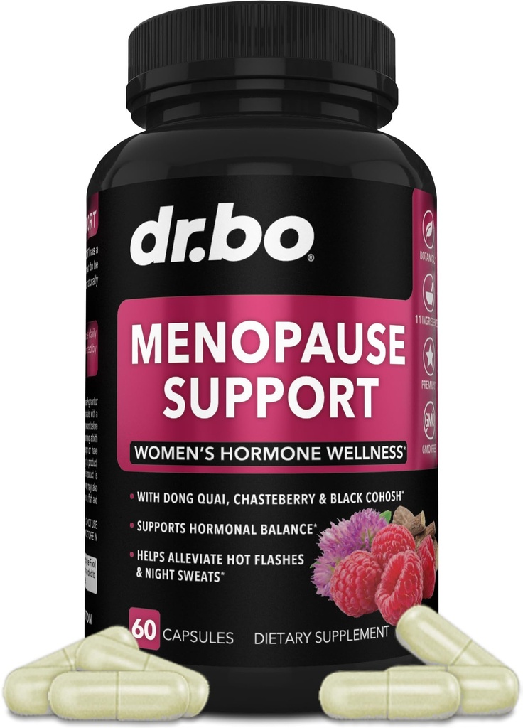 Suplemen Menopause bagi Pil Perempuan - Relief Menopause Alami untuk Flashes Hot, Sweats & Mood Swings dengan Dong Quai, Chasteberry & Black Cohosh - Penyeimbangan Hormone untuk Suplemen Perempuan