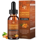 (2 Pack) Suplemen Kurcumin Organik dengan Black Pepper dan Ginger - Liquid Turmeric Extract Drops (dengan Cinnamon, Rosemary) - Mobility and Fleksibilitas Dukungan dan Kesehatan Digetical - 1 Fl Oz