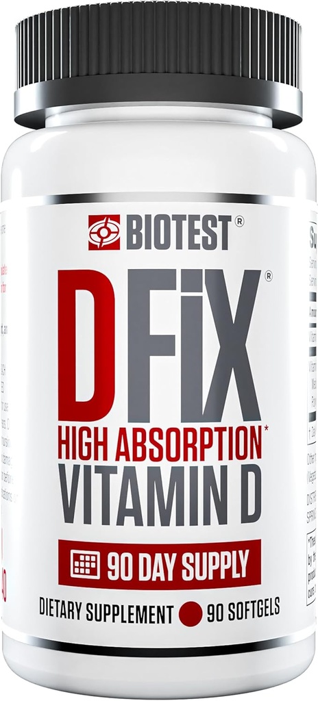 Biotest D Fix - 5000 IU High- Penyerangan Vitamin D3, 90 Hamba - 90 Softgels