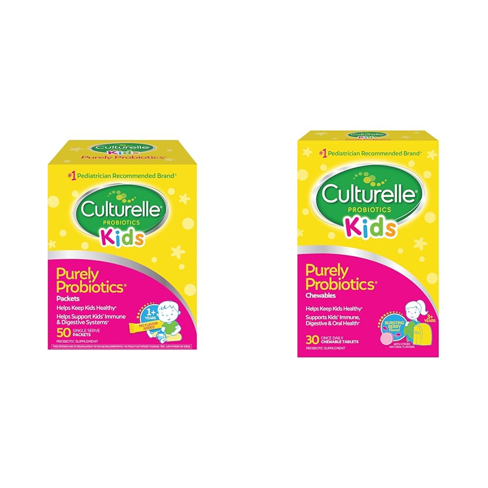 Anak-anak Culturelle Purely Paket Barang Harian & Anak-anak Probiotik Harian yang Dikunyah untuk Anak-anak