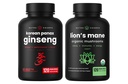 NuttraChamps Korea Ginseng Capsules dan Lions Mane Capsules 2 Pack Bundle