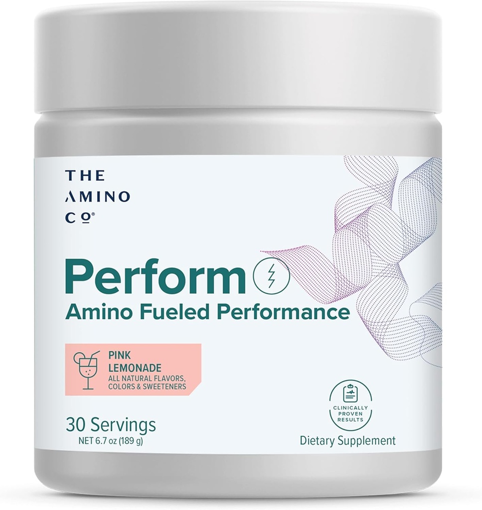 Amino CO - Lakukan Powder Pre-Workout dengan EAA, Stevia- Sweetened Energy Support for Men & Women - Pink Lemonade (6.7 oz)