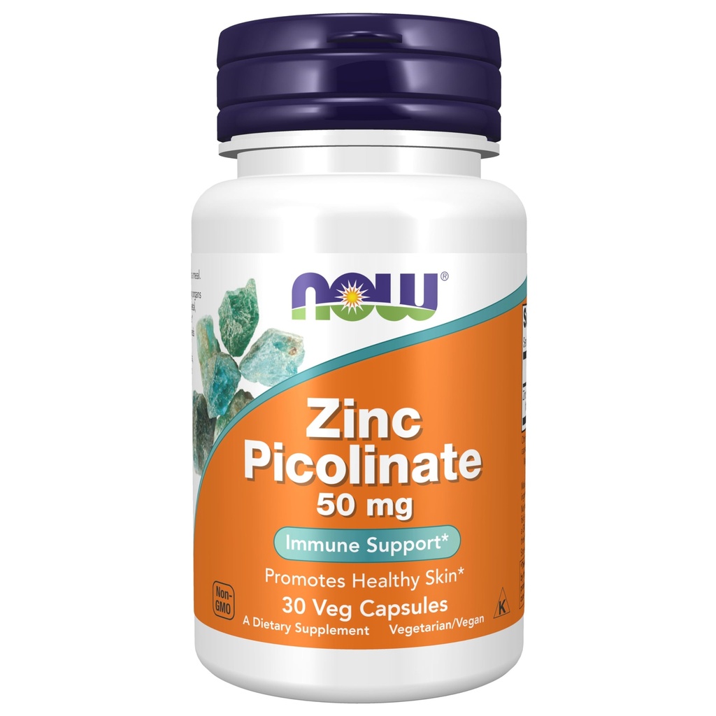 SNOW Foods Suplemen, Zinc Picolinate 50 mg, Supports Enzyme Functions *, Imune Support *, 30 Veg Capsules