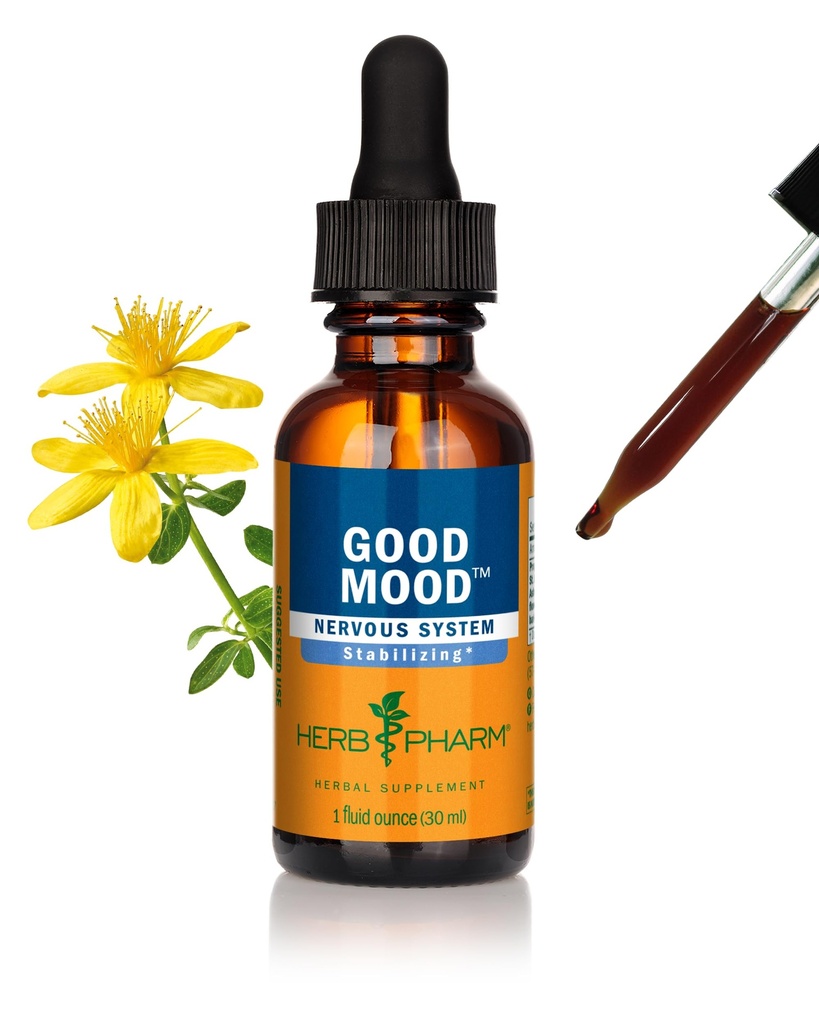 Herb Pharm Good Mood Cair Herbal Formula dengan St John 's Welt untuk Keseimbangan Emosional Sehat - 1 Ounce