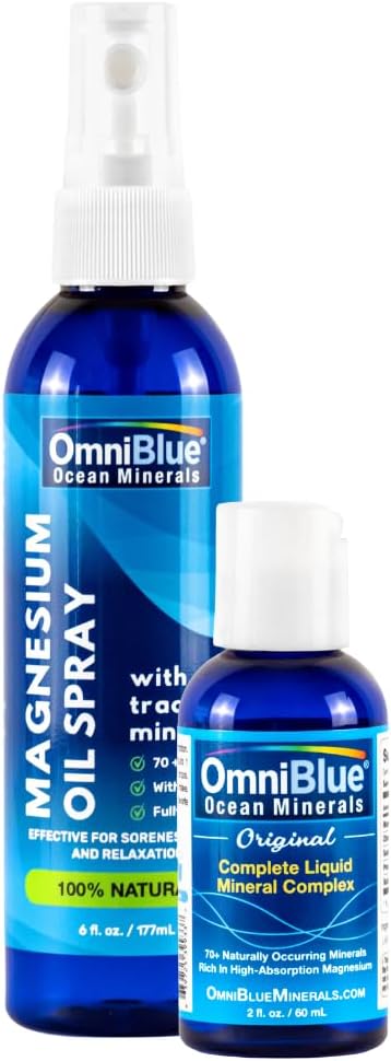Omnially Blue Ocean Minerals 2oz & Ocean Power Topical Spray 6 oz