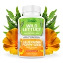 Parker Complates Wild Lettuce Extract & California Poppy Seed Suplement, 2 Way Premium Strength Herbal Suplemen untuk Sale & Relief Support, 120 Capsules