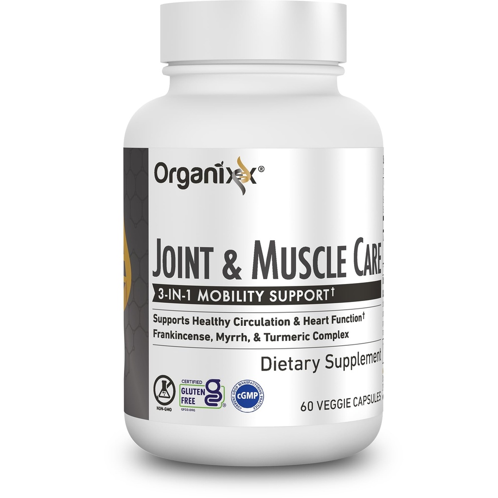 Organixx Gabungan & Muscle Care Turmeric Suplemen, 3-1 Frankindusk, Turmeric dan Myrrh Gabungan Kesehatan & Gabungan Dukungan Kasules Perawatan Tubuh, Mendukung Pemutih, Ketegangan 60 Katup