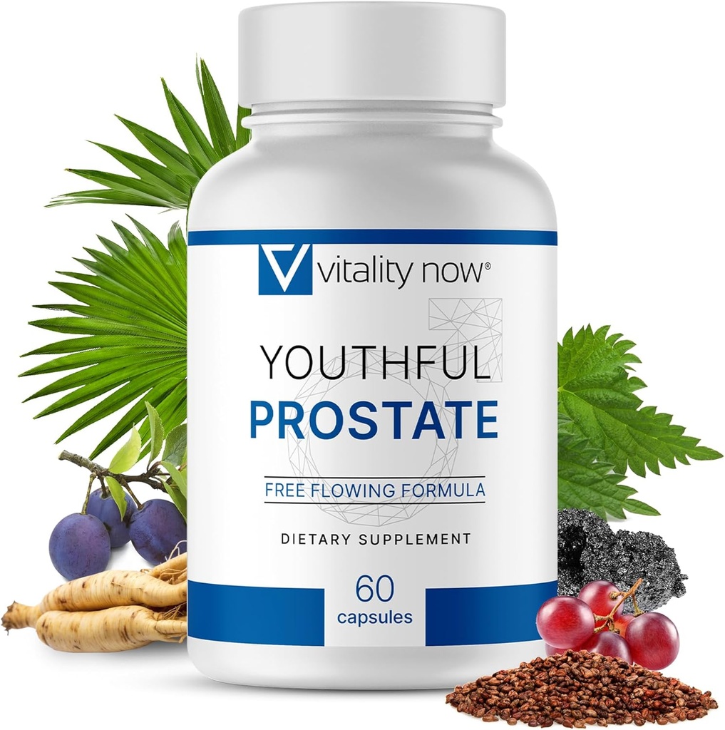 Prostate muda - Saw Palmetto for Men with Panax Ginseng, Antioksidant Protection, Vitamin E, Lycopene - Prostate Suplemen untuk Pria
