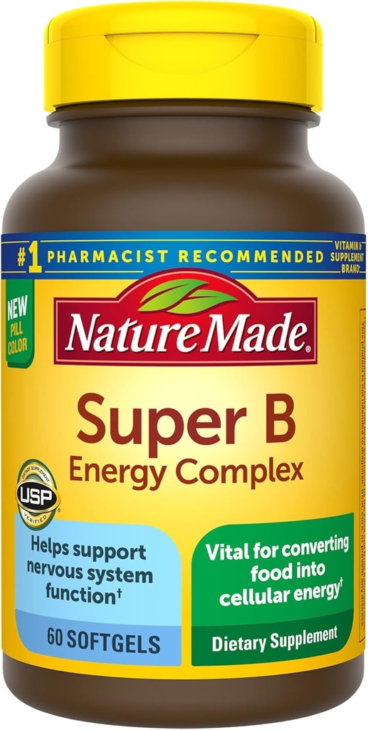 Kompleks Energi Super B, Tambahan Dieter untuk Dukungan Fungsi Sel Otak, 60 Softgelss,...