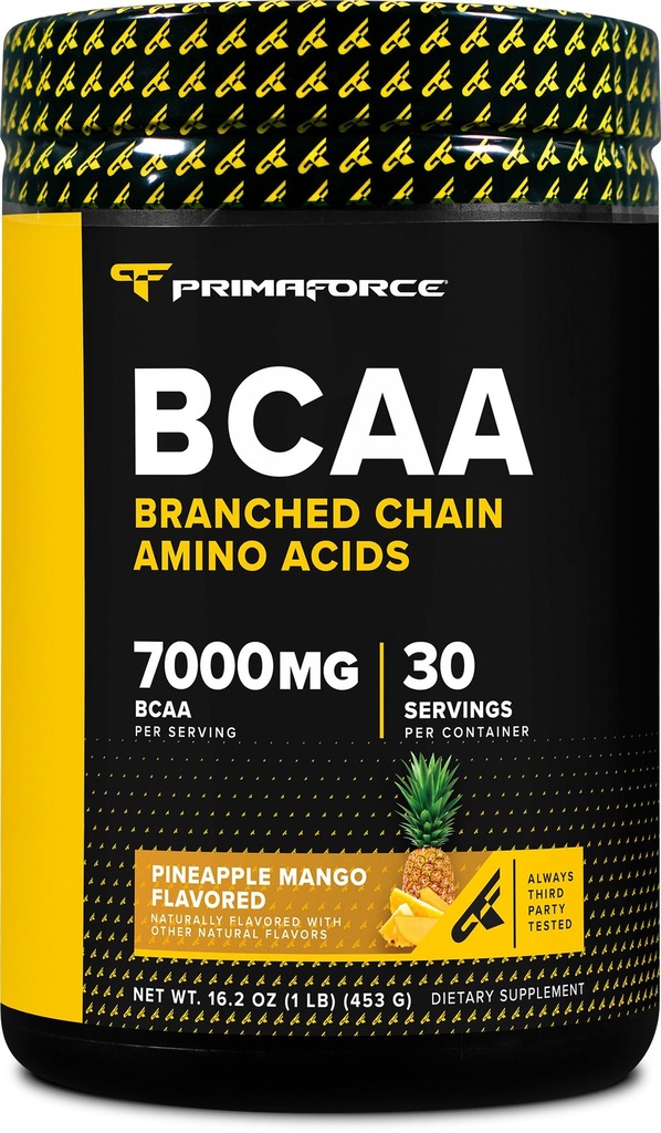 Primaforce BCAA Powder (Pineapple Mangga) - 7000MG 2: 1: 1 BCAAs, Post-Workout Recovery Drink dengan Acids Amino dan Real Salt untuk Pria & Women