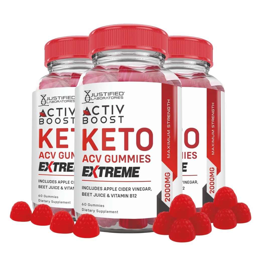 Laboratorium Berhak (3 Pack Activshoft Keto Acv Gummies Extreme 2000MG Active Boost Formulated dengan Peleate Beet Juice Powder B12 Vegan Non GMO 180 Gummys