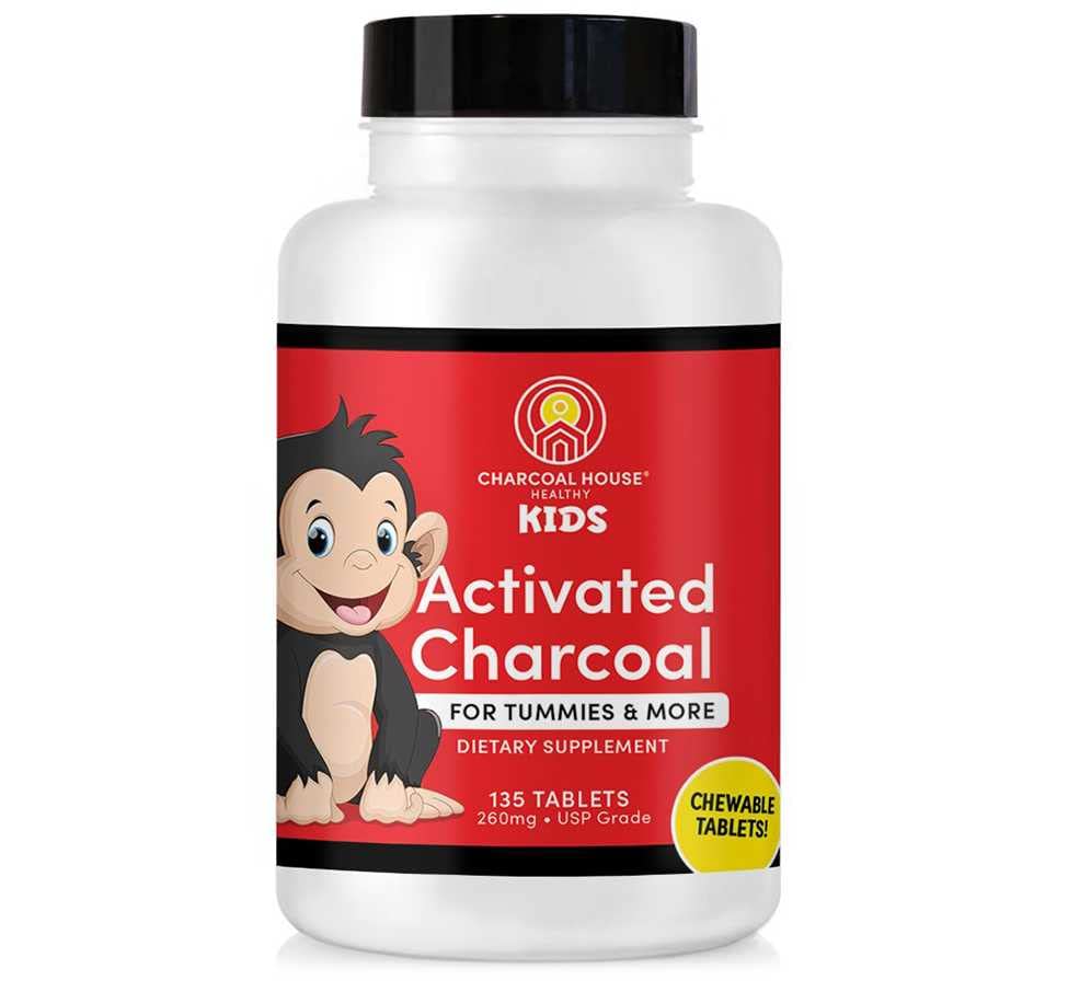Charcoal House Chewable Activated Charcoal Tablet untuk Anak-Anak: Natural, Vegan, Non- GMO & Gluten Free 124; untuk Teeth, Stomach, Gas & Nausea 124; USP Food Tingkat 124; 135.