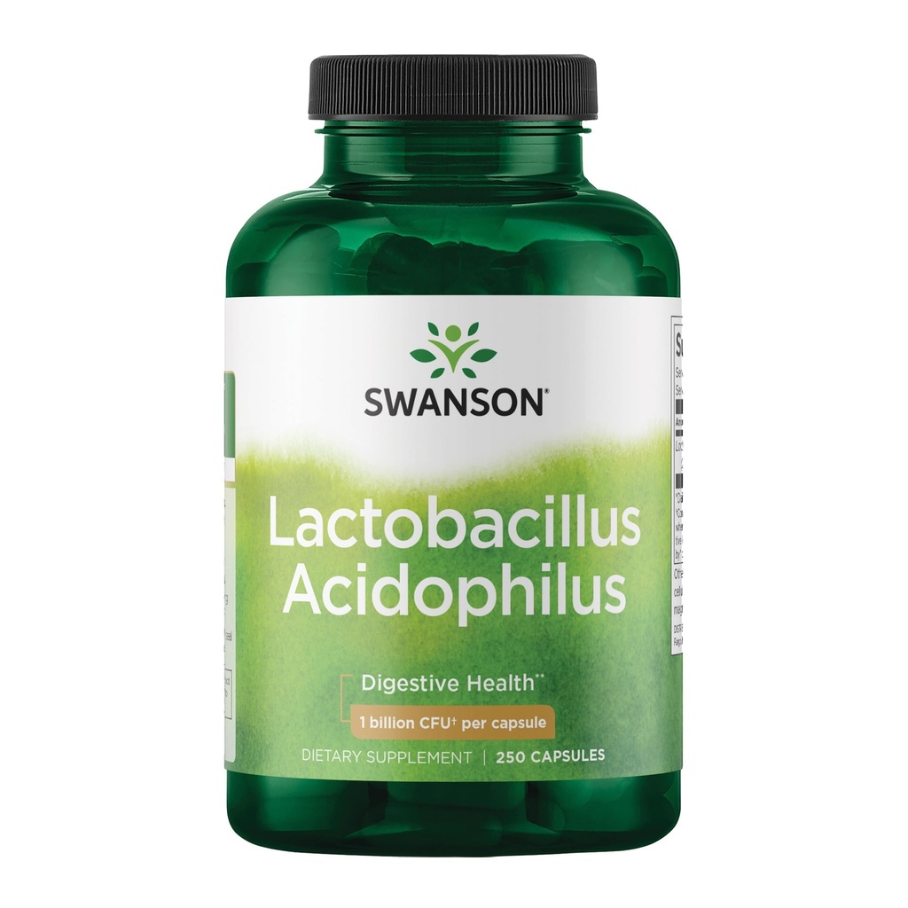 Swanson Lactoillus Acigholilus Probiotic for Dewasa Seeking Daily Digetical and Bowel Health Support dengan 1 Milyar CFU - Acid- Resistant (250 Capsules)