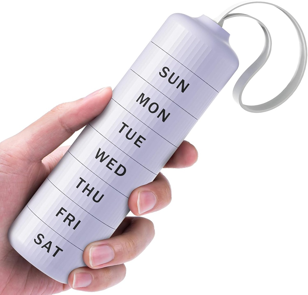 7 Hari Pill Organizer, Travel Pill Box dengan Effortless Opening Design, Zoksi Weekly BPA Free Medicine Organizer dengan Kontainer Besar, Portable Waterproof Case for Vitamin, Fish Oil, Supplemen