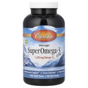 Carlson - Super Omega- 3 Gems, 1200 mg Omega- 3s, Dukungan Kardiovaskular, Fungsi Otak & Vision Kesehatan, 180 buah gals lembut