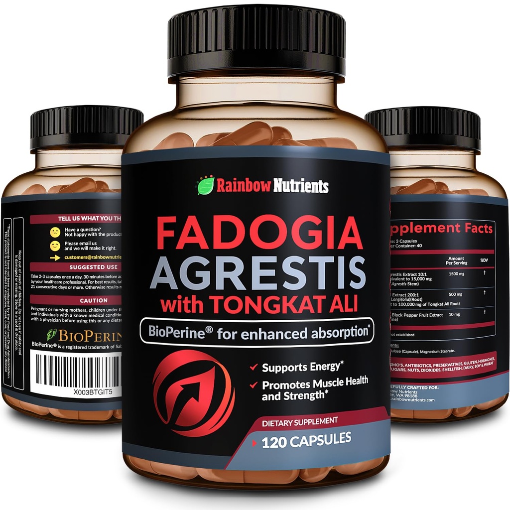115.000mg Fadogia Agrestis dengan Tongkat Ali + BioPerine ® [Max Absorpsi]