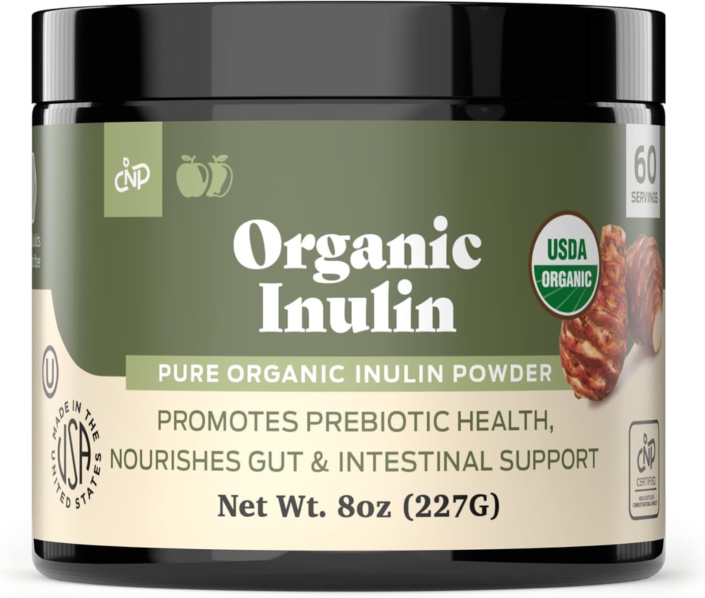 Suplemen Powder Fiber Organ Murni - (Artichoke Yerusalem) Prebiotic Bulk Inulin Fiber Powder 8oz Divalle & Gut Health