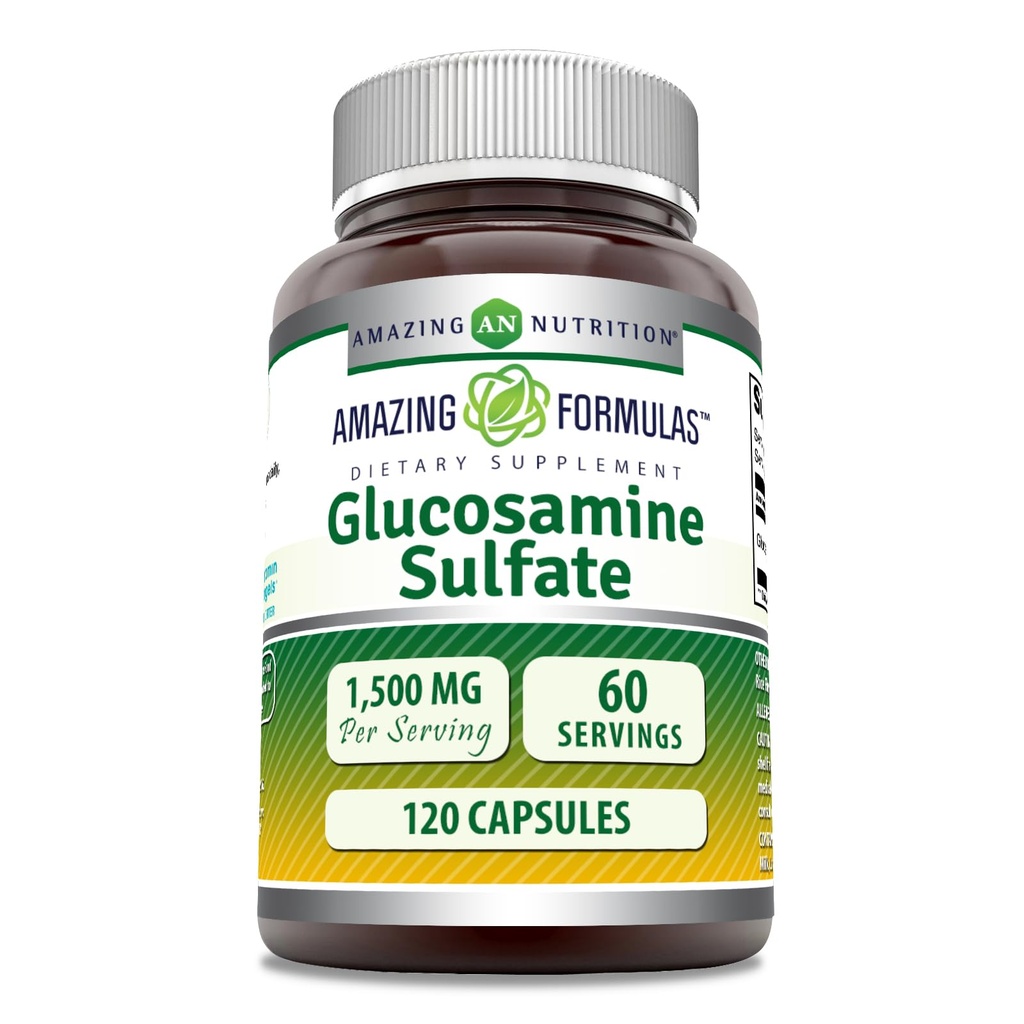 Amazing Formulas Glucosamin Sulfate Suplement (Tambahan 124; 1500 Mg Per Serving 124; 120 Capsules 14; Non-GMO 124; Gluten- Free 124; Made in USA