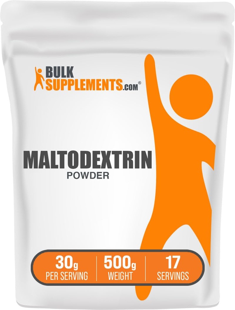 BulkSuplements.com Maltodextrin Powder - Maltodextrin Suplement for Energy Boost, Food Grade - Bebas Gluten, 30g per Serving, 500g (1,1 lbs) (Paket 1)