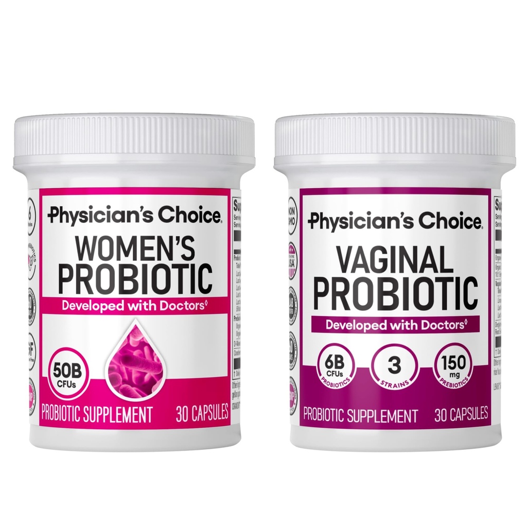 Physician 's CHOICE Feminine Power Duo Bundle - Vaginal Probiotic + Womens Probiotic