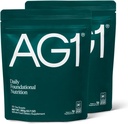 AG1 Greens Powder Supplemen 124; Impress Gut Health 124; Multivitamin, Probiosis, Gluten Free, Vegan dan Keto Friendly 124; 75 Vitamin Hijau) - 2 Pack, Formula Klasik (30 Pegawai Per Pouch)