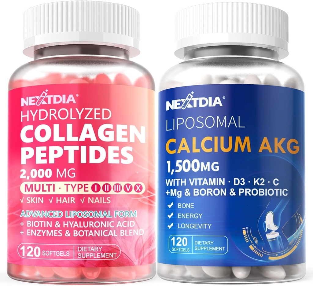 Collagen Peptides Collagen Pil + Lipomal Kalsium AKG Tambahan 1500mg