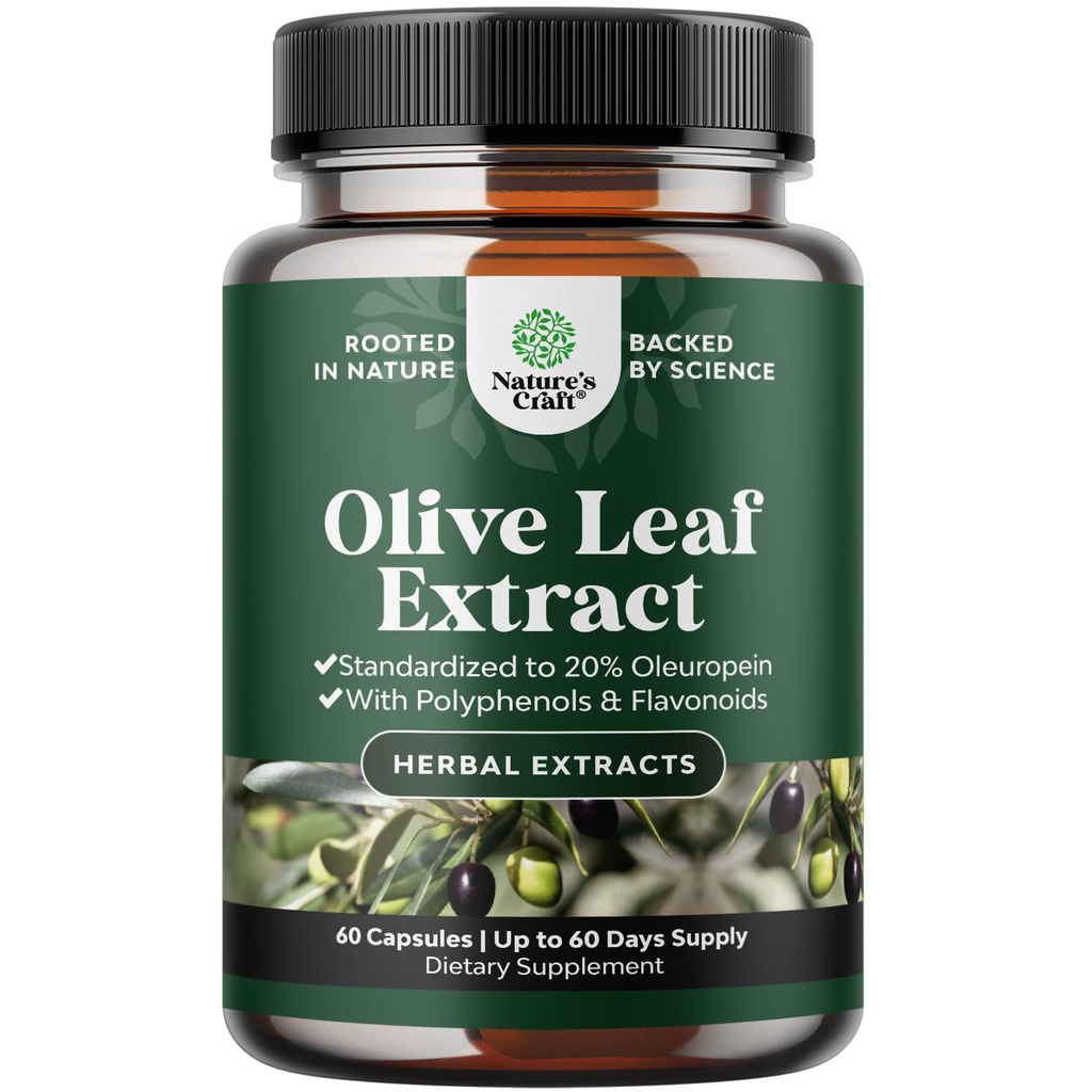 Scan Leaf Extract Capsules - Suplemen Antioksidant Kekuatan Tinggi dengan Bender Leaf Murni dengan 20% Oleuropein - Suplemen Kesehatan Jantung Herbal - Vegan Non-GMO & Gluten Bebas (2 Bulan Suppply)