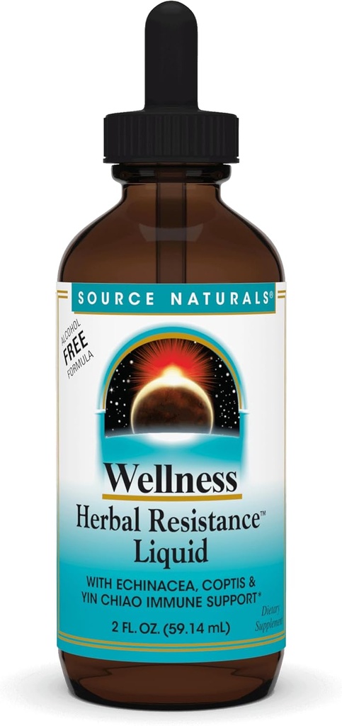 Source Wellness Herbal Resistance Liquid with Echinacea, Coptis, and Yin Chiao, Imune Support *