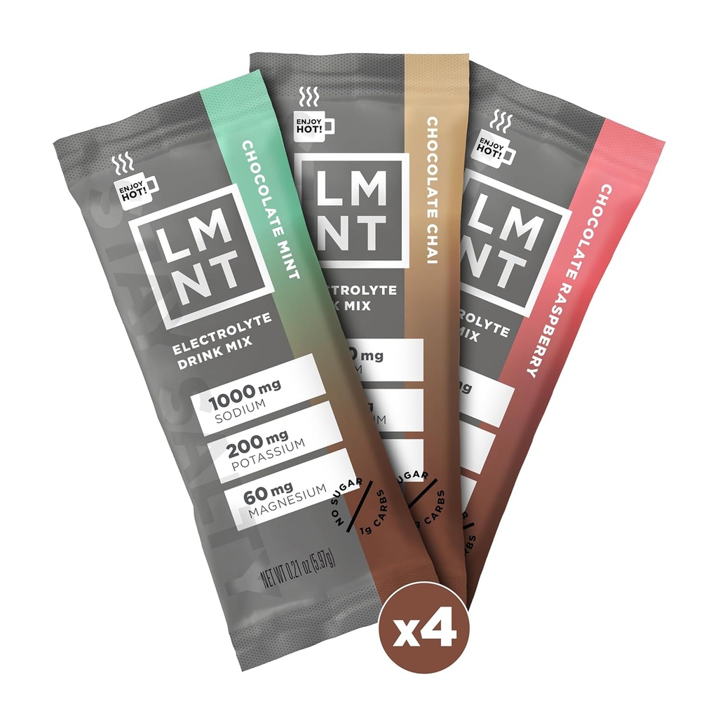 Minum LMNT Zero Sugar Chocolate atau Coffee Mixer - Chocolate Medley - Variety Pack 124; Minum Mix 126; 12- Count