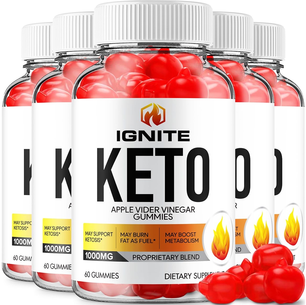 (5 Paket) Ignite Keto ACV Gummies - Femula Ignite Keto Plus ACV Gummies Apple Cider Ignite ACV Diet Suppplemen Perempuan (300 Gummies)