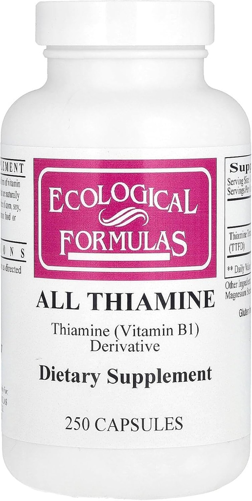 Ekologi Formulas Allithiamine Vitamin B1 Capsule, 50 mg, 250 Count