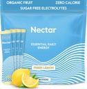 Nectar Energy Booster - Caffeine Organik, B12 & Electrolytes - Sugar Free & Zero Calorie - Kopi Sehat, Minuman Energi & Soda Alternatif - Hidration & Energi Supplemen Lemon 18 Powder)