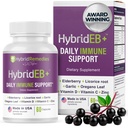 HibridEB Sambucus Elderberry Immune Dukungan dengan Vitamin C, Zinc, Vitamin D3 - Antioksidant & Suplai Kebal 1 Bulan - 9 dalam 1 Anak-Anak Hitam Elderberry dan Dewasa - 60 Capsules