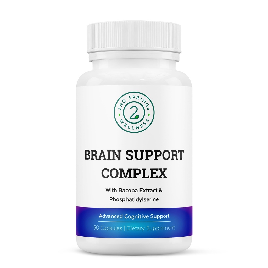 Dukung Otak Kompleks - Advanced Cognitive Dukungan Tambahan dengan Ginkgo Biloba, Bacopa Monnieri, Phoshatidyserine, HuperzineA, St John 's Wort - 30 Ct