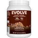 Evolve Plant Based Protein Powder, Double Chocolate, 20g Vegan Protein, Dairy Free, No Artificial Flavors, Non-GMO, 3g Fiber, Exclusive, 2 Pound (Packing May Vary)