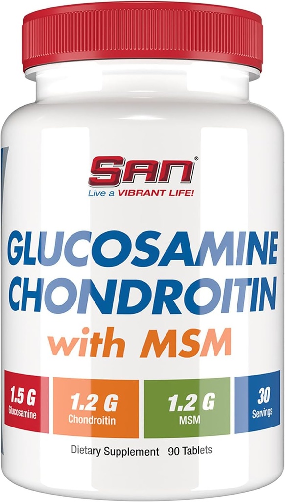 SAN Premium Glucosamin Chondroitin dengan Kompleks MSM untuk Dukungan Gabungan - Formula Alam untuk Joints Sehat dan Mobilitas. 30 Hamba