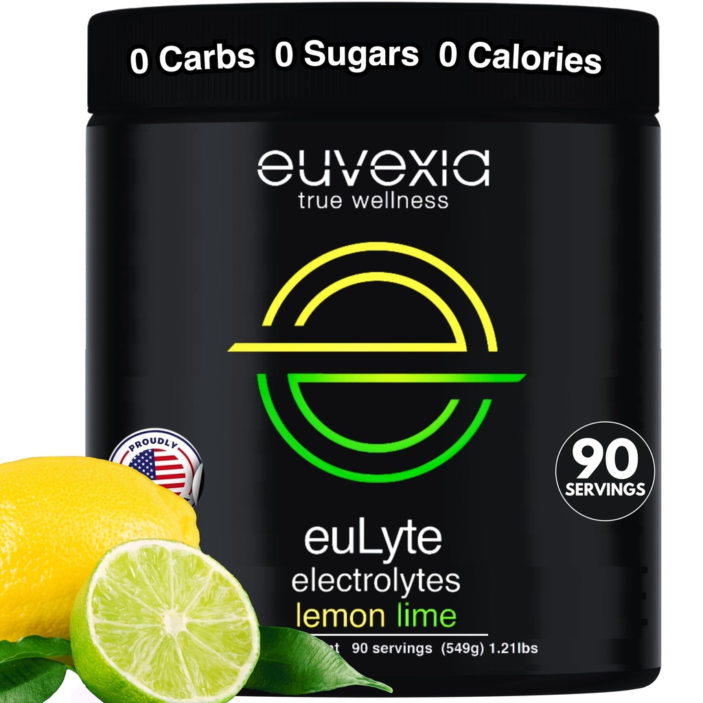 Dr Ekberg euLyte Instant Hydration Electrolytes Powder Zero Sugar Carb Calorie Lime Lime Drink Mix = 80 + Minergensium Potusium Kalsium Trace Mintrolytes Fasting Keto Despia 90 Servings