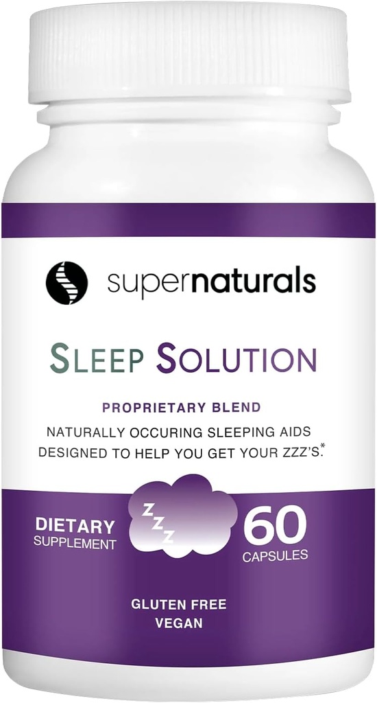 Solution Health Sleep, Sleep Supplemen Untuk Orang dewasa, Magnesium dan Melonalin untuk Dukungan Tidur Alam Menyediakan, Gegan Ingredians, Gluten- Free Magnesium Suplemen, 60 Kasules