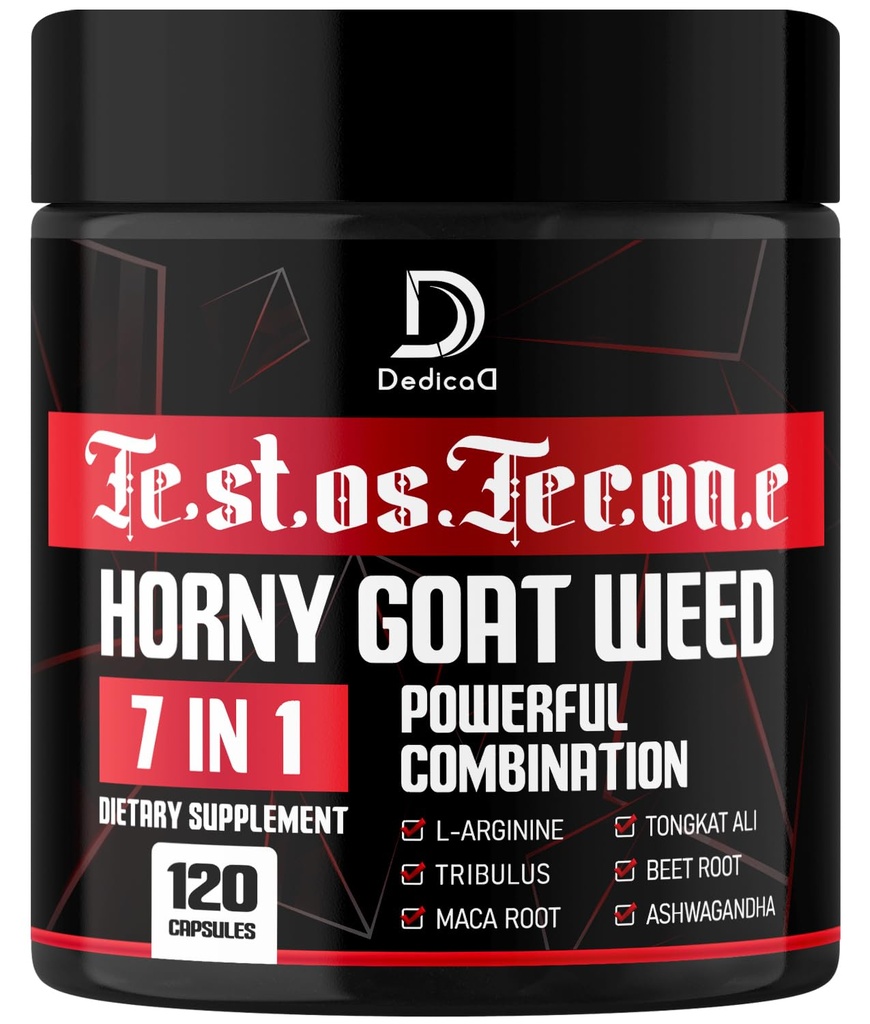 7 in-1 Ultra Test Dukungan dengan Tribulus Terrestris Kambing Horny Weed L- Arginine Root Tonkat Ali Beet Root - Energy Workout Kekuatan Kekuatan 120 Capsules