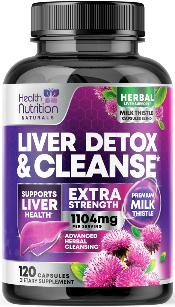 Gentle Liver Cleanse Detox & Repair Formula - Advanced Liver Support with Silymarin Milk Thistle, Dandelion Root, Artichoke Extract, Turmeric, Choline, & Beetroot - 120 Vevgie Capsules