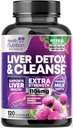 Gentle Liver Cleanse Detox & Repair Formula - Advanced Liver Support with Silymarin Milk Thistle, Dandelion Root, Artichoke Extract, Turmeric, Choline, & Beetroot - 120 Vevgie Capsules