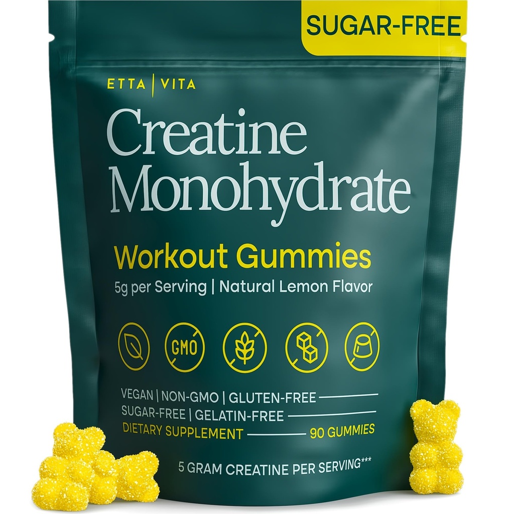 Sugar- Free Creatine Monohydrate Gummies 5gram per Serving, Speable Creatine Gummies for Men & Women, Suplement for Muscle Dupport, Cellular Energy & Cognitive Charction, Gluten- Free