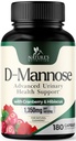 D-Mannose Supplemen 1.350 mg dengan Cranberry & Hibiscus - Effective Fast- Acting, Flush the Impuls for Natural Bladder, Urinary Tract Health Support, for Women, Non-GMO, Vegan, 180 Capsules