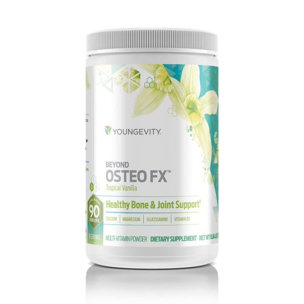 Umur muda melebihi Osteo- FX ™ Powder - 1200 mg dengan Vitamin D3, Tri- Calcium Fosfat, Magnesium, dan Zinc - Calcium Citrate Suplemen Perempuan & Pria - Non-GMO, Gluten- Free - Tropical Vanilla