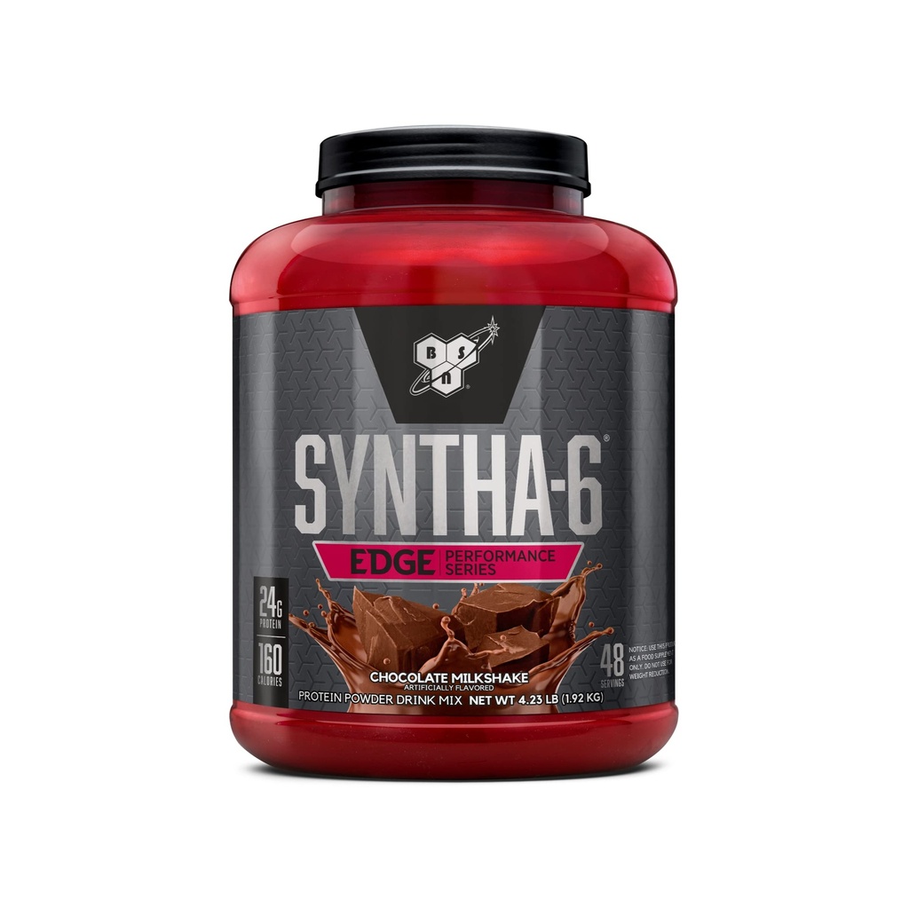 BSN SYNTHA- 6 EDGE Protein Powder, dengan Wey yang hidrolyzed, Miveloft Casein, Isolate Milk Protein, Gula Rendah, Protein 24g, Coklat Milkshake, 48 Servings
