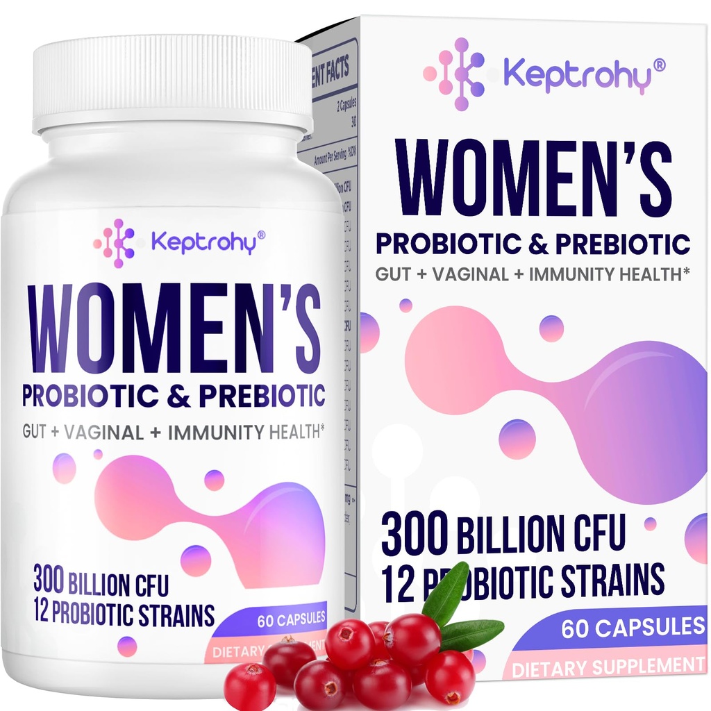 Vaginal Propoles for Women - 300 Milyar CFUs 12 Strains Progetic with Prebiotic, Organic Cranberry Extract Daily Women 's Probiotic for Vaginal, Urinary, Digetical, Gut, Immune Health, 60 Capsules