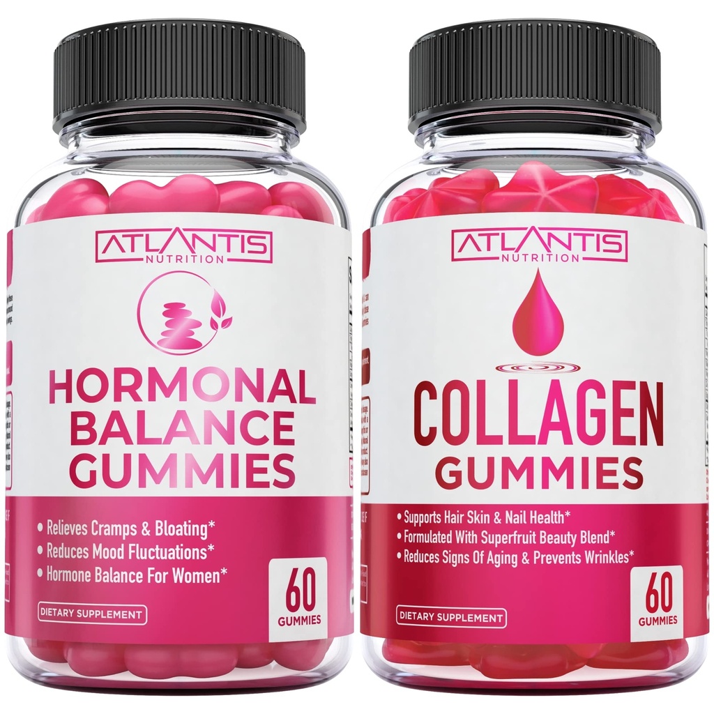 "Atlantis Nutrition Hormonal Balance" "Relief 60 Gummies + Collagen 60 Gummies"