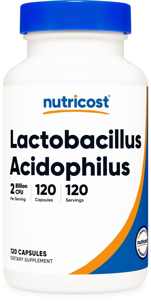 Nutricost Lacleillus Acidophilus 2 Milyar CFU Per Serving (120 Capsules)