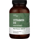 Vegan Vitamin D3 5000 iu Suplemen - Suplemen Potency Murni, Tinggi Potency untuk Dukungan Kesehatan & Kuat Tulang - Vitamin D 5000 iu - 120 Kapsul, 4-Bulan Suppply