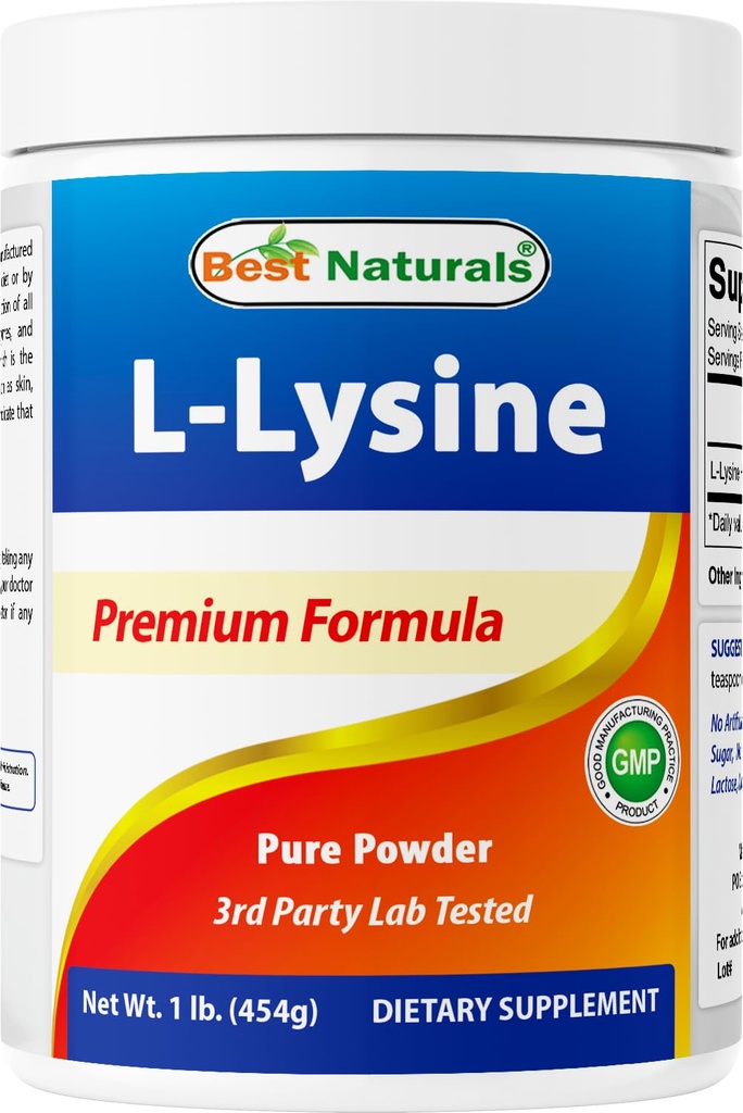 Powder Lysine Terbaik, 1 Pound - 100% Murni (1 LB (Paket 1))